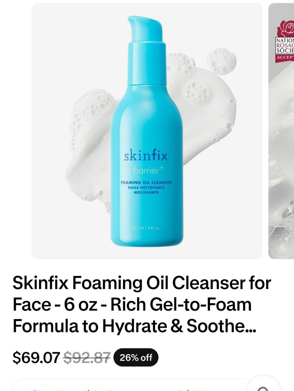 Skinfix Barrier+ Foaming Oil Cleanser — Hydrating Blue Facial Cleanser
